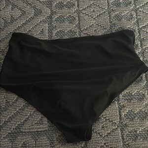 Black High-Waisted Swim Bottoms